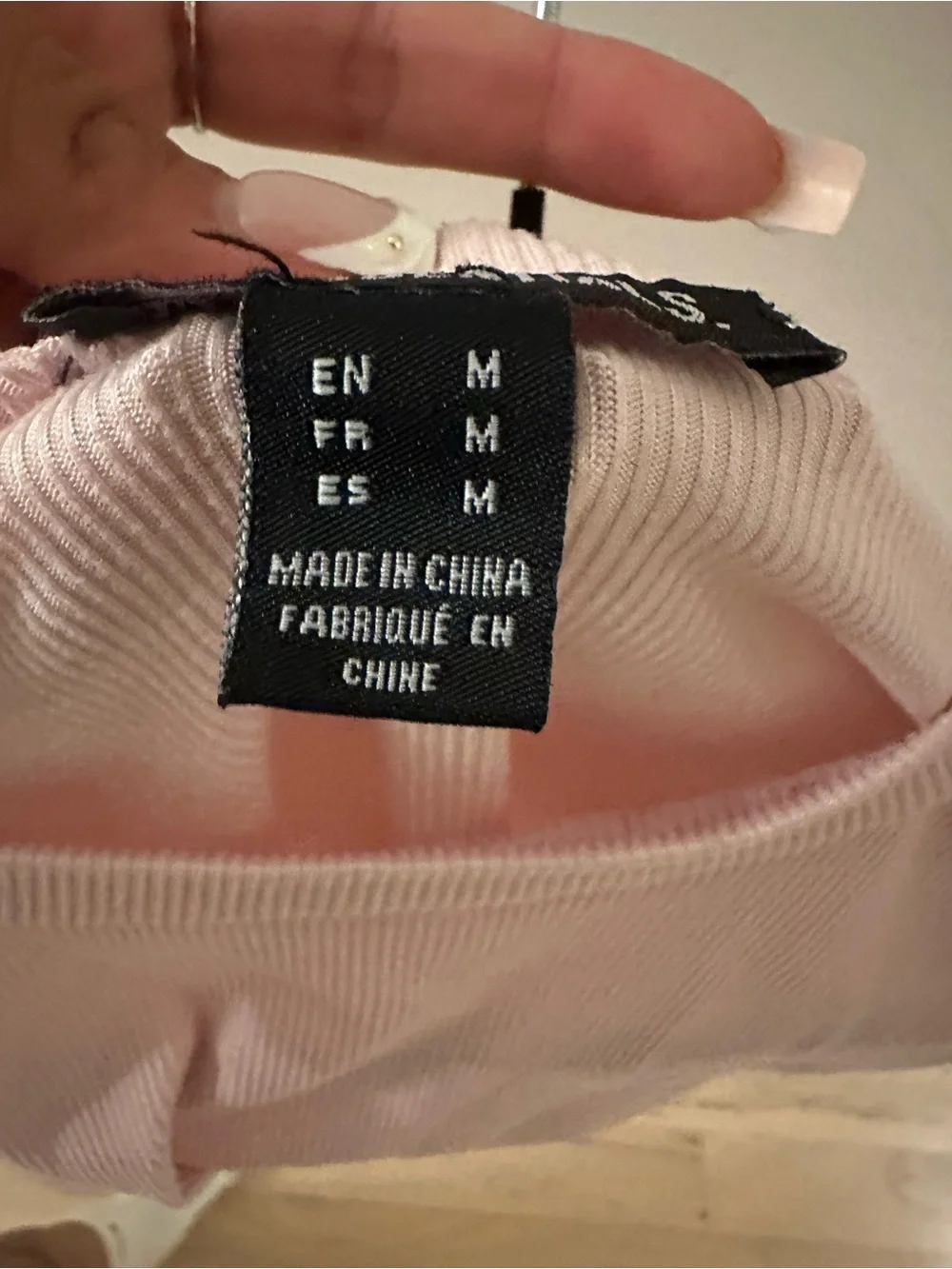 Essentials Ribbed Crop Tee - Light Pink - Picture 4 of 4